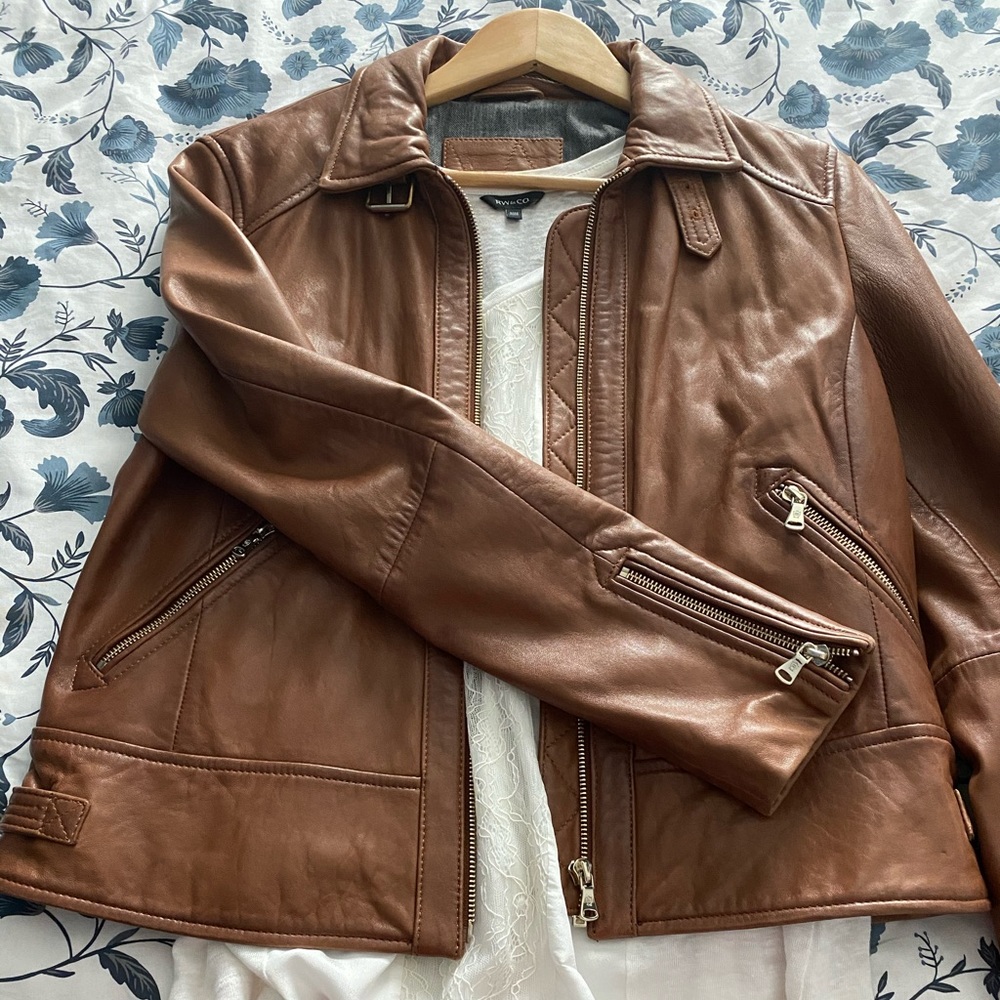 Massimo dutti leather jacket